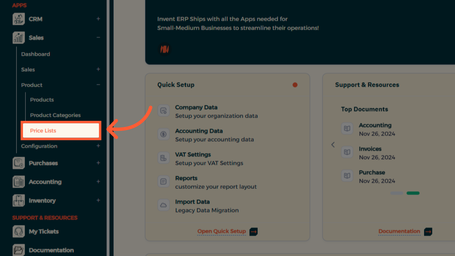 Step 1 - Access Price List