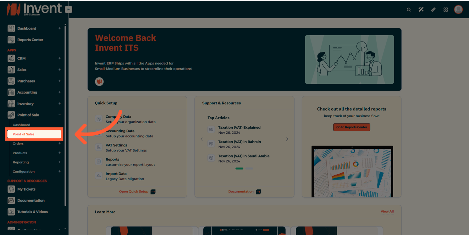 Step 1 - Access POS Module