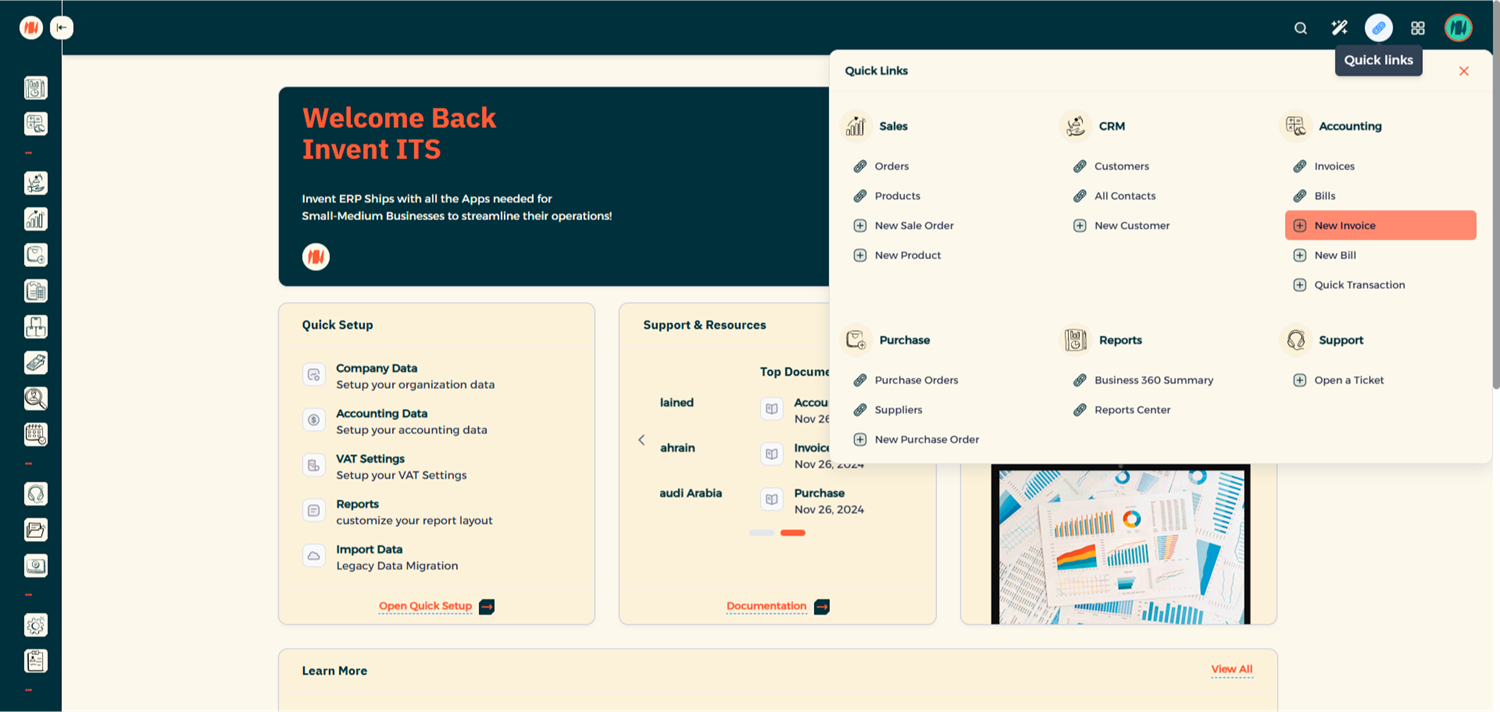 Step 1 - Open New Invoice Form