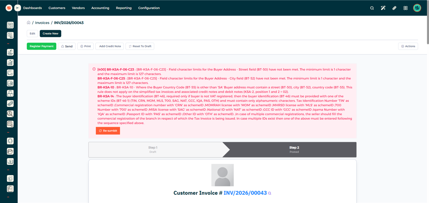 Step 6 - Enter Credit Note Details